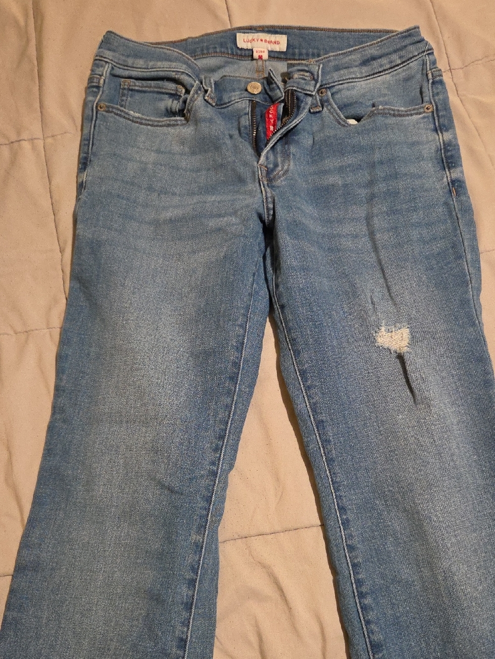 Lucky Brand Women's Medium Blue Boot Cut Jeans with Distress